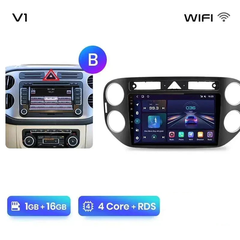 Radio Android do Volkswagen VW Tiguan (2006-2016) CarPlay Android Auto 4G WiFi GPS DSP