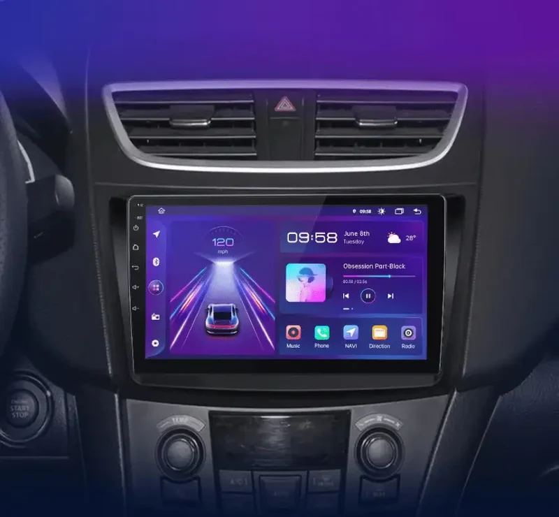 Radio Android do Suzuki Swift IV (2011-2017) CarPlay Android Auto 4G WiFi GPS DSP