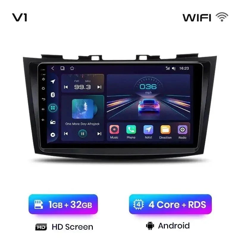 Radio Android do Suzuki Swift IV (2011-2017) CarPlay Android Auto 4G WiFi GPS DSP