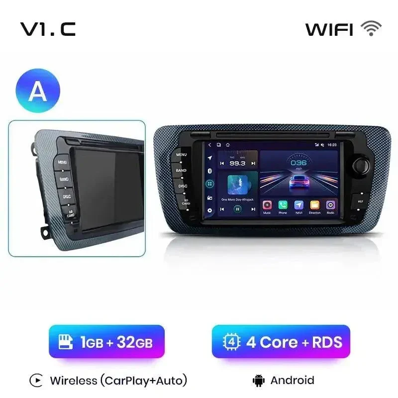 Radio Android do Seat Ibiza 6J (2009-2013) CarPlay Android Auto 4G WiFi GPS DSP