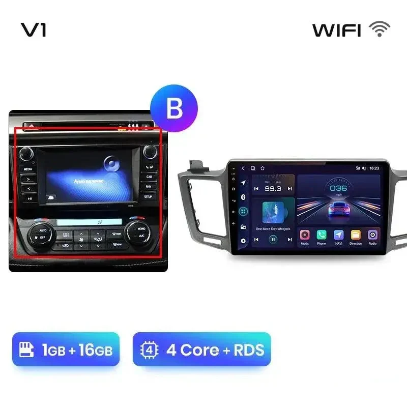Radio Android do Toyota RAV4 (2012-2018) CarPlay Android Auto 4G WiFi GPS DSP