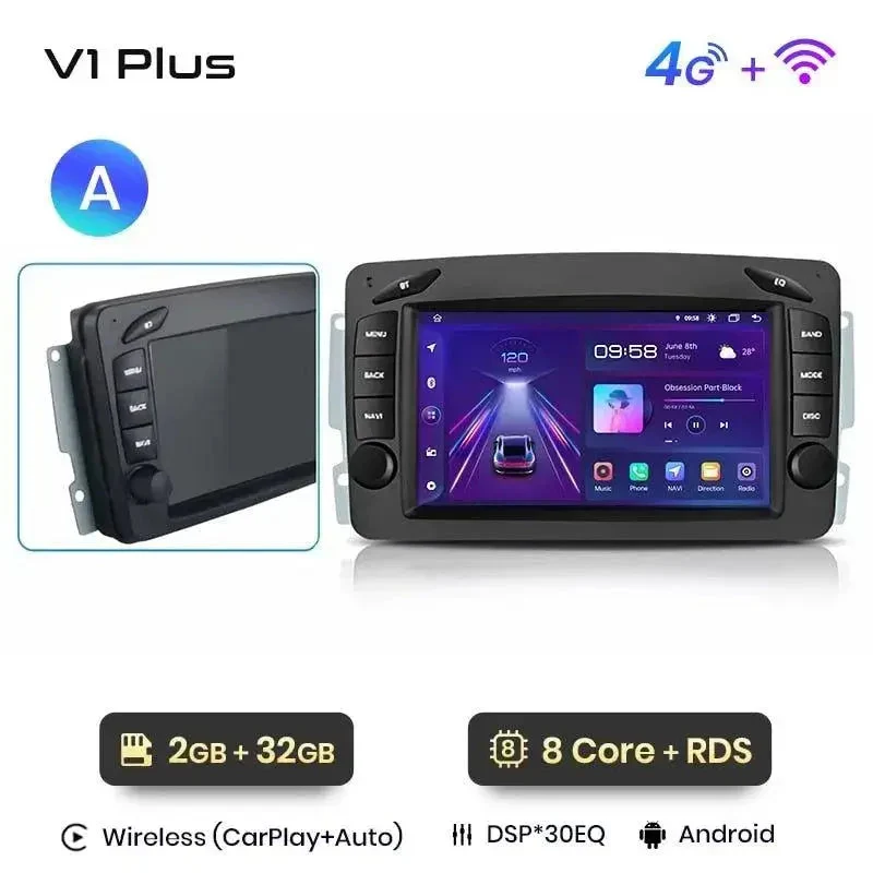 Radio Android do Mercedes-Benz CLK W209 C-Klasa W203 G-Klasa W463 CLK W208 CarPlay Android Auto 4G WiFi GPS DSP