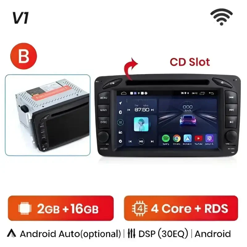 Radio Android do Mercedes-Benz CLK W209 C-Klasa W203 G-Klasa W463 CLK W208 CarPlay Android Auto 4G WiFi GPS DSP