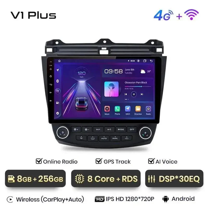 Radio Android do Honda Accord VII (2003-2008) CarPlay Android Auto 4G WiFi GPS DSP