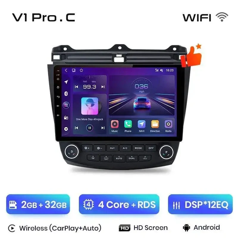 Radio Android do Honda Accord VII (2003-2008) CarPlay Android Auto 4G WiFi GPS DSP
