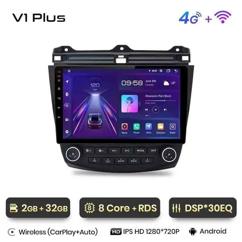 Radio Android do Honda Accord VII (2003-2008) CarPlay Android Auto 4G WiFi GPS DSP
