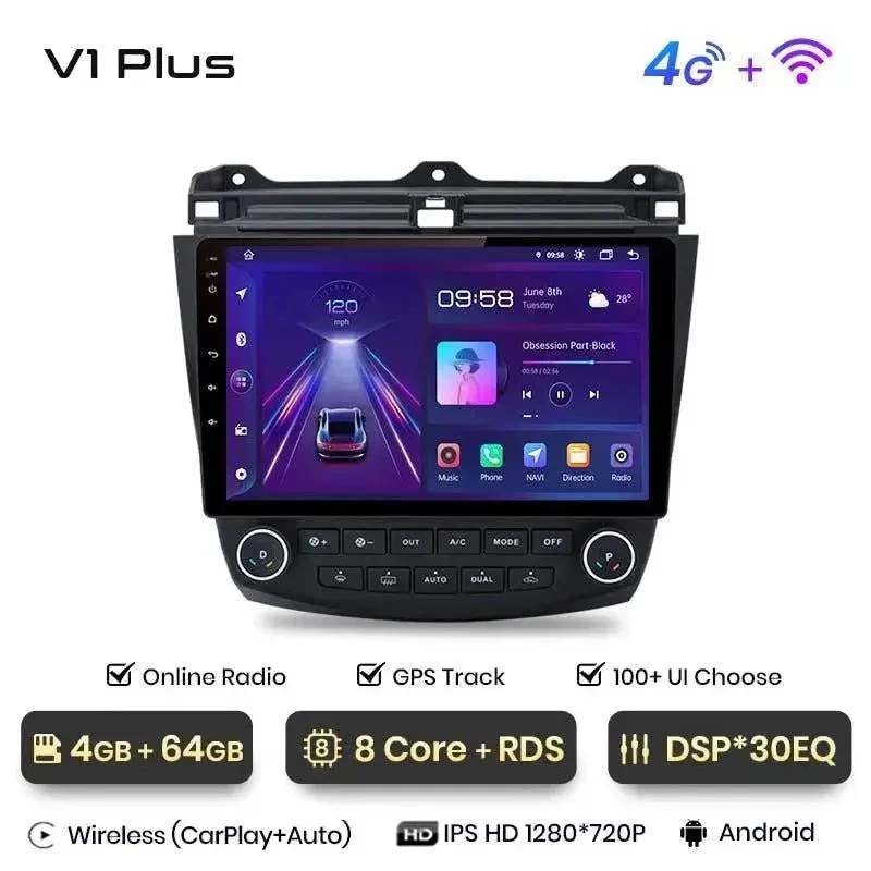 Radio Android do Honda Accord VII (2003-2008) CarPlay Android Auto 4G WiFi GPS DSP