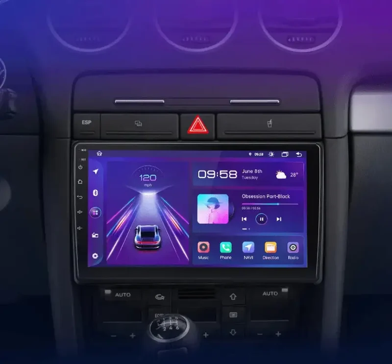 Radio Android do Audi A4 B6 B7 (2000-2009) CarPlay Android Auto 4G WiFi GPS DSP