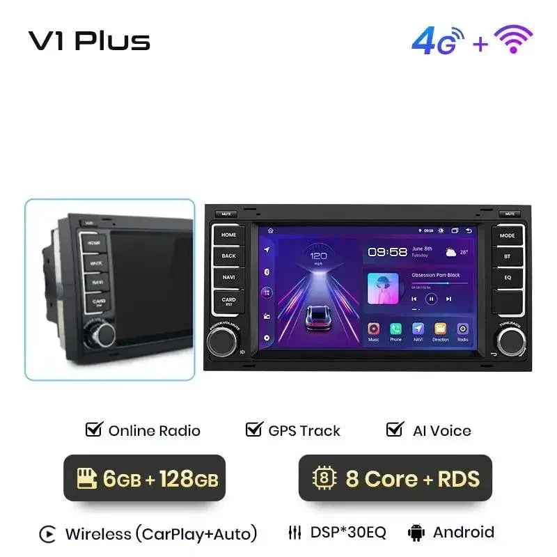 Radio Android do Volkswagen VW Touareg Multivan T5 Transporter T5 (2004-2009) CarPlay Android Auto 4G WiFi GPS DSP