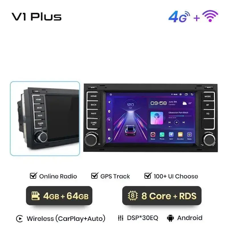 Radio Android do Volkswagen VW Touareg Multivan T5 Transporter T5 (2004-2009) CarPlay Android Auto 4G WiFi GPS DSP
