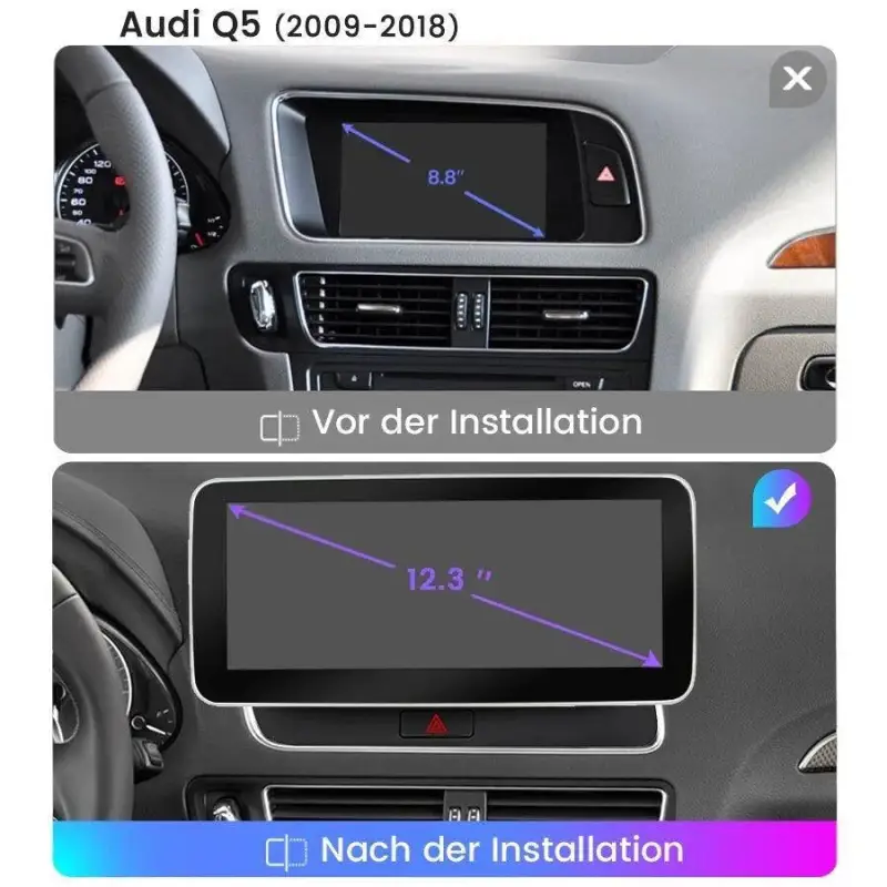 Radio Android do Audi Q5 Dedykowany (2009-2017) CarPlay Android Auto 4G WiFi GPS DSP Ekran
