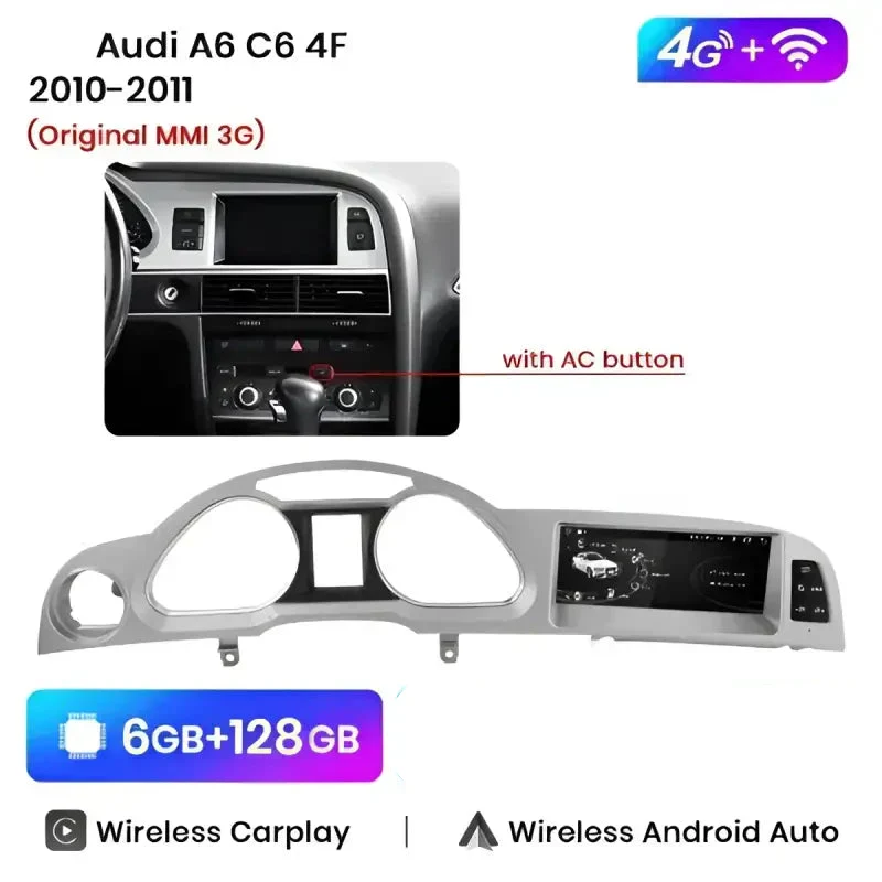 Radio Android do Audi A6 C6 Dedykowany (2005-2011) CarPlay Android Auto 4G WiFi GPS DSP Ekran