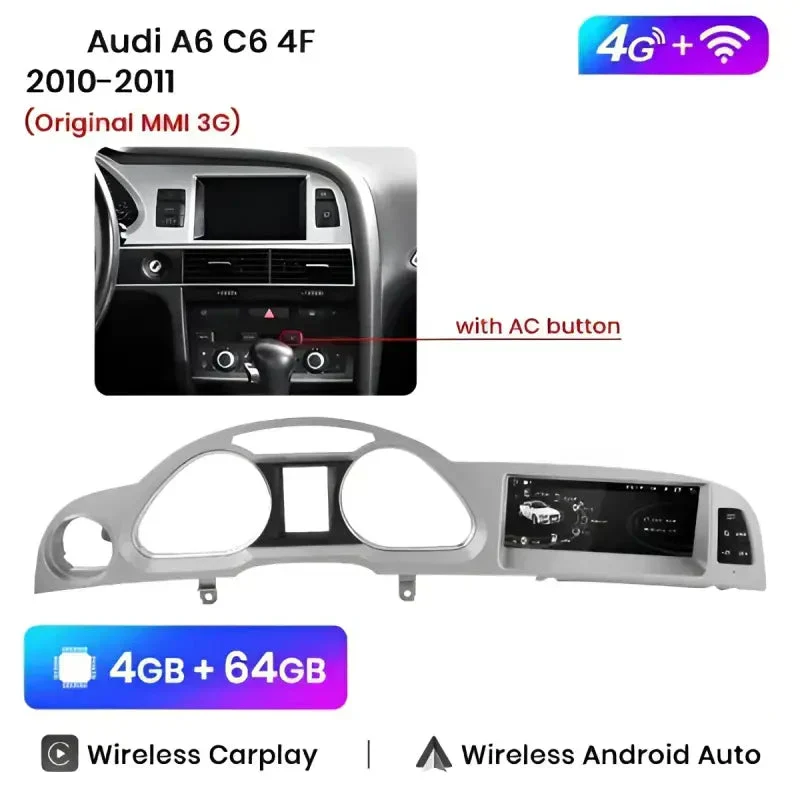 Radio Android do Audi A6 C6 Dedykowany (2005-2011) CarPlay Android Auto 4G WiFi GPS DSP Ekran