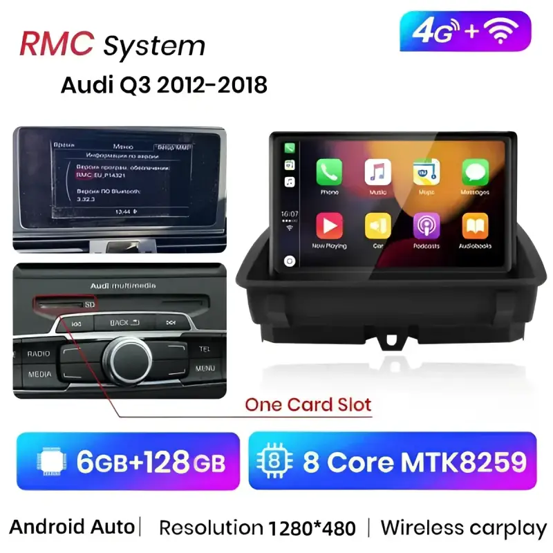 Radio Android do Audi Q3 Dedykowany (2012-2018) CarPlay Android Auto 4G WiFi GPS DSP Ekran