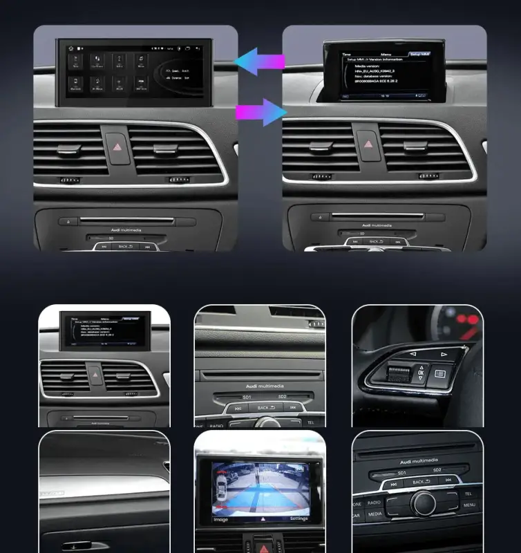 Radio Android do Audi Q3 Dedykowany Multimedialny (2012-2018) CarPlay Android Auto 4G WiFi GPS DSP Ekran