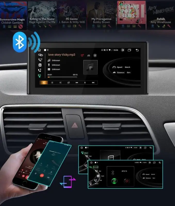 Radio Android do Audi Q3 Dedykowany Multimedialny (2012-2018) CarPlay Android Auto 4G WiFi GPS DSP Ekran