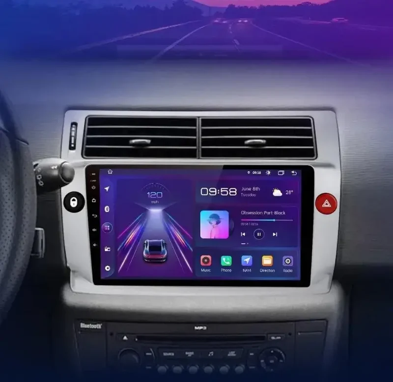 Radio Android do Citroen C4 (2004-2009) CarPlay Android Auto 4G WiFi GPS DSP