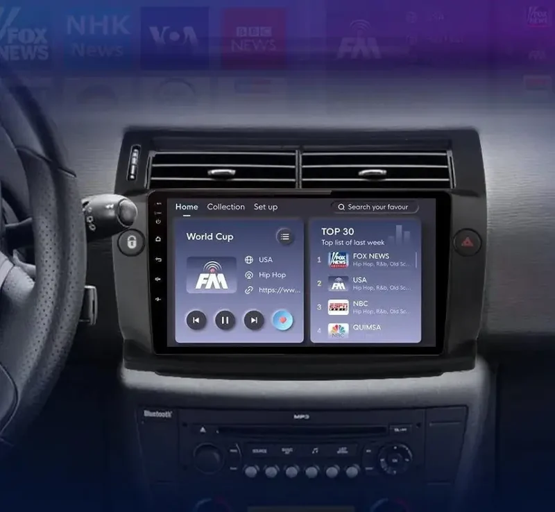 Radio Android do Citroen C4 (2004-2009) CarPlay Android Auto 4G WiFi GPS DSP
