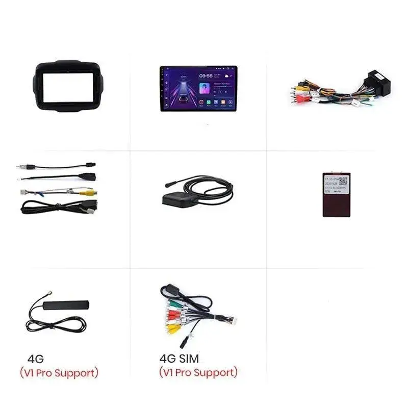 Radio Android do Jeep Renegade (2016-2020) CarPlay Android Auto 4G WiFi GPS DSP