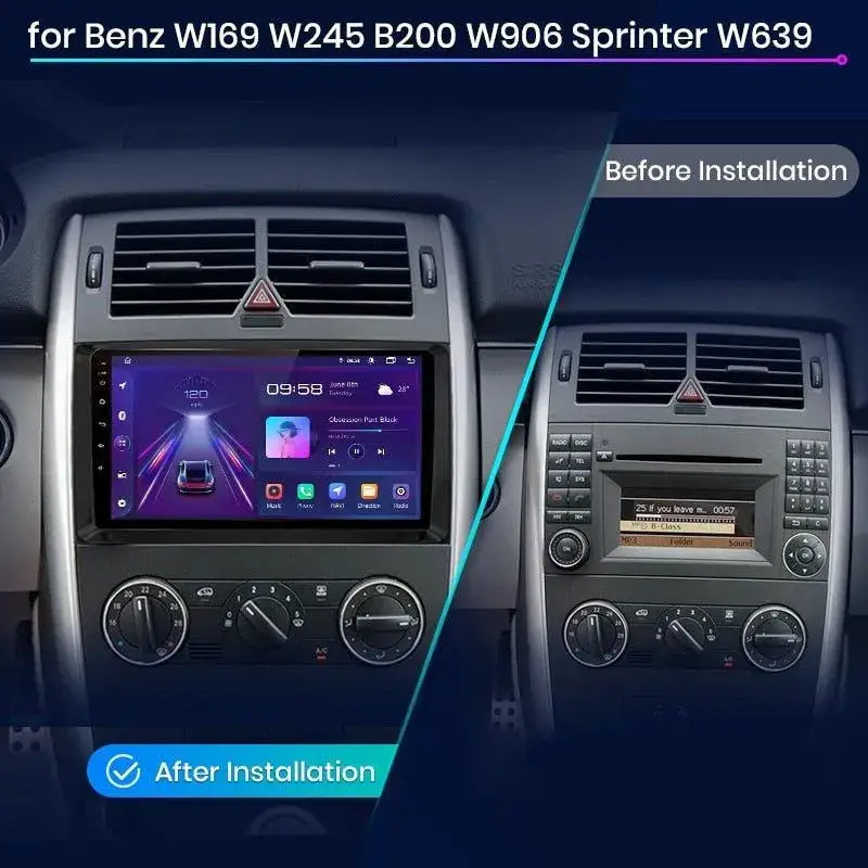 Radio Android do Mercedes-Benz W169 W245 B200 Sprinter W906 Vito W639 CarPlay Android Auto 4G WiFi GPS DSP