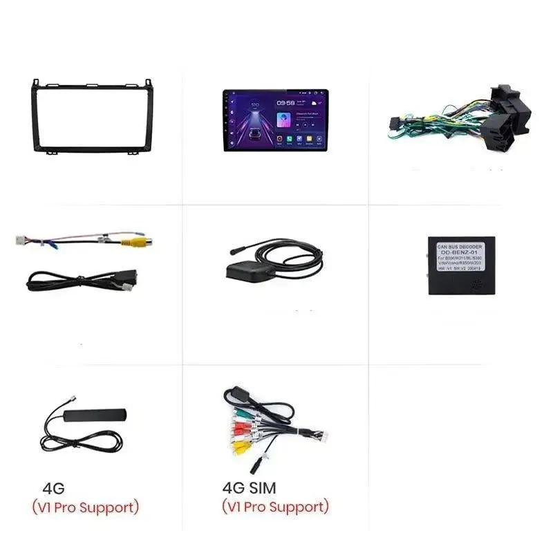 Radio Android do Mercedes-Benz W169 W245 B200 Sprinter W906 Vito W639 CarPlay Android Auto 4G WiFi GPS DSP