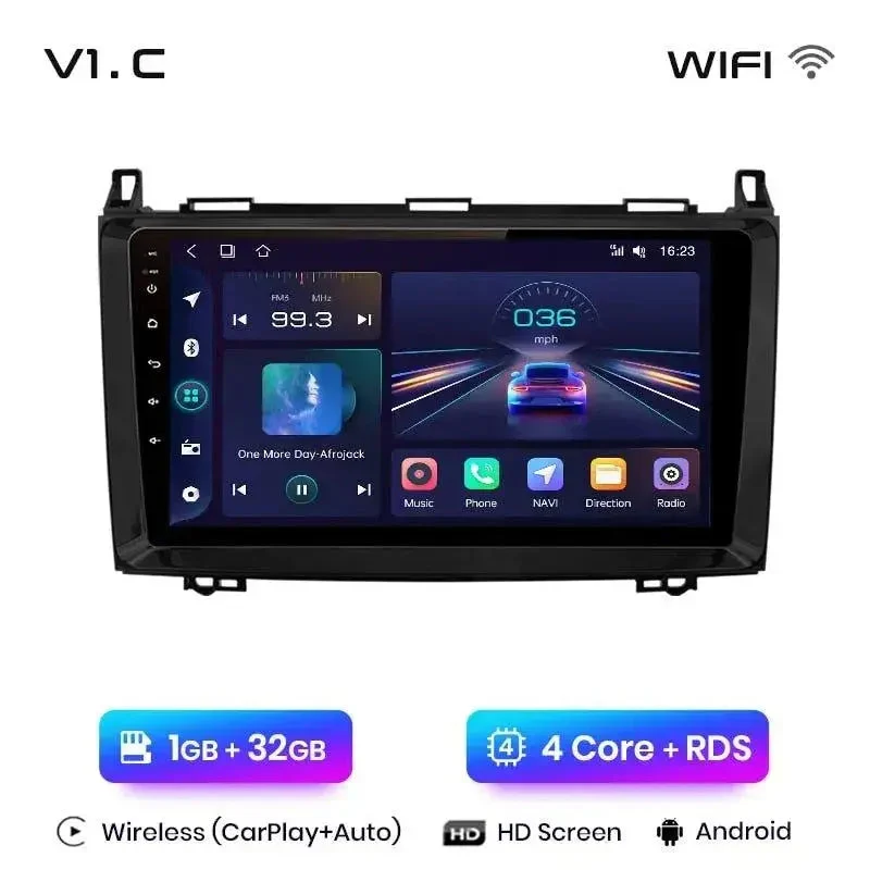 Radio Android do Mercedes-Benz W169 W245 B200 Sprinter W906 Vito W639 CarPlay Android Auto 4G WiFi GPS DSP
