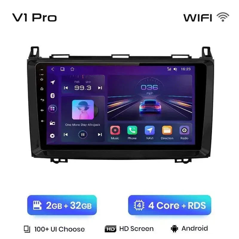 Radio Android do Mercedes-Benz W169 W245 B200 Sprinter W906 Vito W639 CarPlay Android Auto 4G WiFi GPS DSP