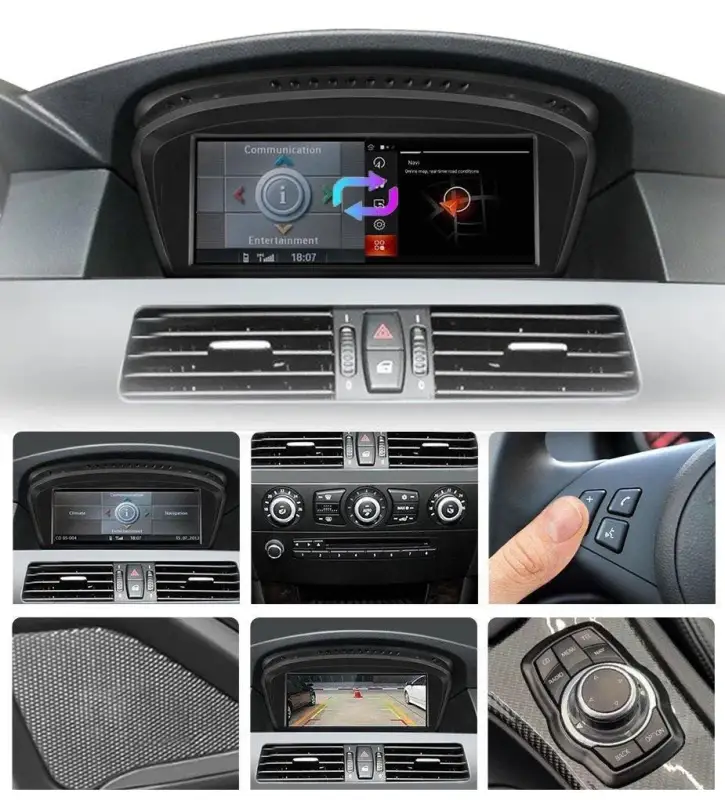 Radio Android do BMW Serii 5 E60 E61 E63 E64 Serii 3 E90 E91 E92 Dedykowany CarPlay Android Auto 4G WiFi GPS DSP Ekran