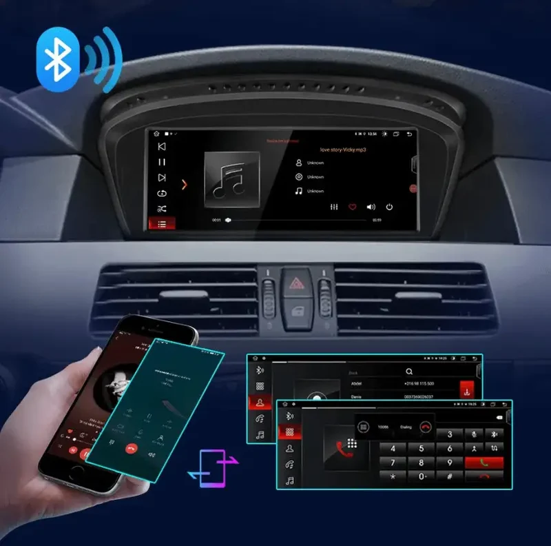 Radio Android do BMW Serii 5 E60 E61 E63 E64 Serii 3 E90 E91 E92 Dedykowany CarPlay Android Auto 4G WiFi GPS DSP Ekran
