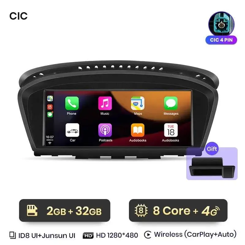 Radio Android do BMW Serii 5 E60 E61 E63 E64 Serii 3 E90 E91 E92 Dedykowany CarPlay Android Auto 4G WiFi GPS DSP Ekran