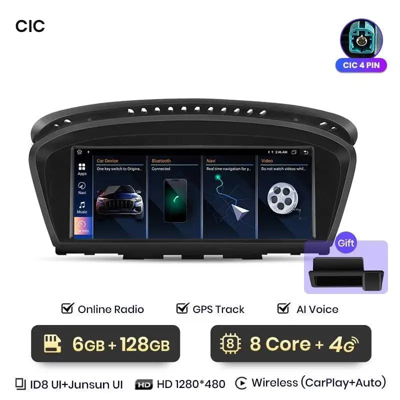 Radio Android do BMW Serii 5 E60 E61 E63 E64 Serii 3 E90 E91 E92 Dedykowany CarPlay Android Auto 4G WiFi GPS DSP Ekran