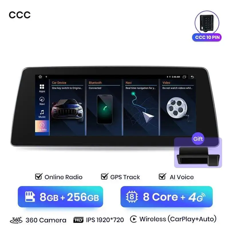 Radio Android do BMW Serii 5 E60 E61 E63 E64 Serii 3 E90 E91 E92 Dedykowany CarPlay Android Auto 4G WiFi GPS DSP Ekran