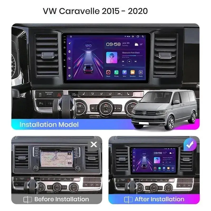 Radio Android do Volkswagen VW Caravelle (2015-2020) CarPlay Android Auto 4G WiFi GPS DSP