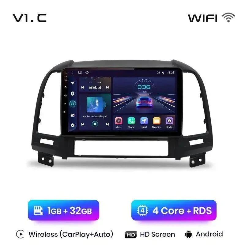 Radio Android do Hyundai Santa Fe II (2006-2012) CarPlay Android Auto 4G WiFi GPS DSP