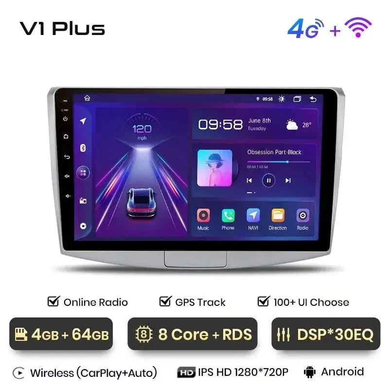 Radio Android do Volkswagen VW Passat B6 B7 CC (2005-2015) CarPlay Android Auto 4G WiFi GPS DSP