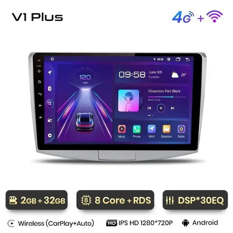 Radio Android do Volkswagen VW Passat B6 B7 CC (2005-2015) CarPlay Android Auto 4G WiFi GPS DSP