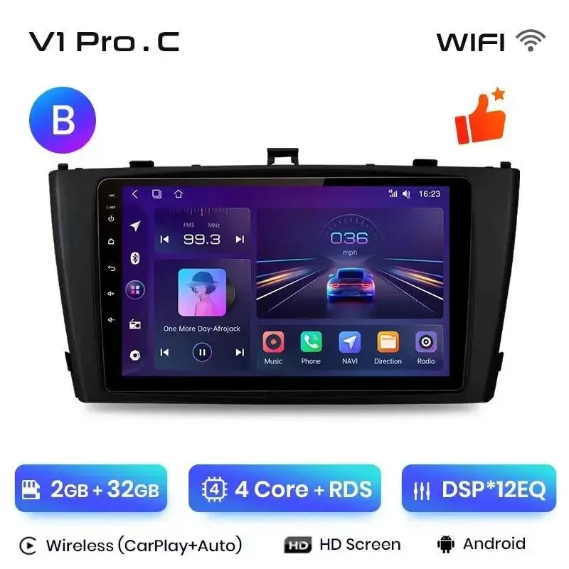 Radio Android do Toyota Avensis T27 (2008-2015) CarPlay Android Auto 4G WiFi GPS DSP