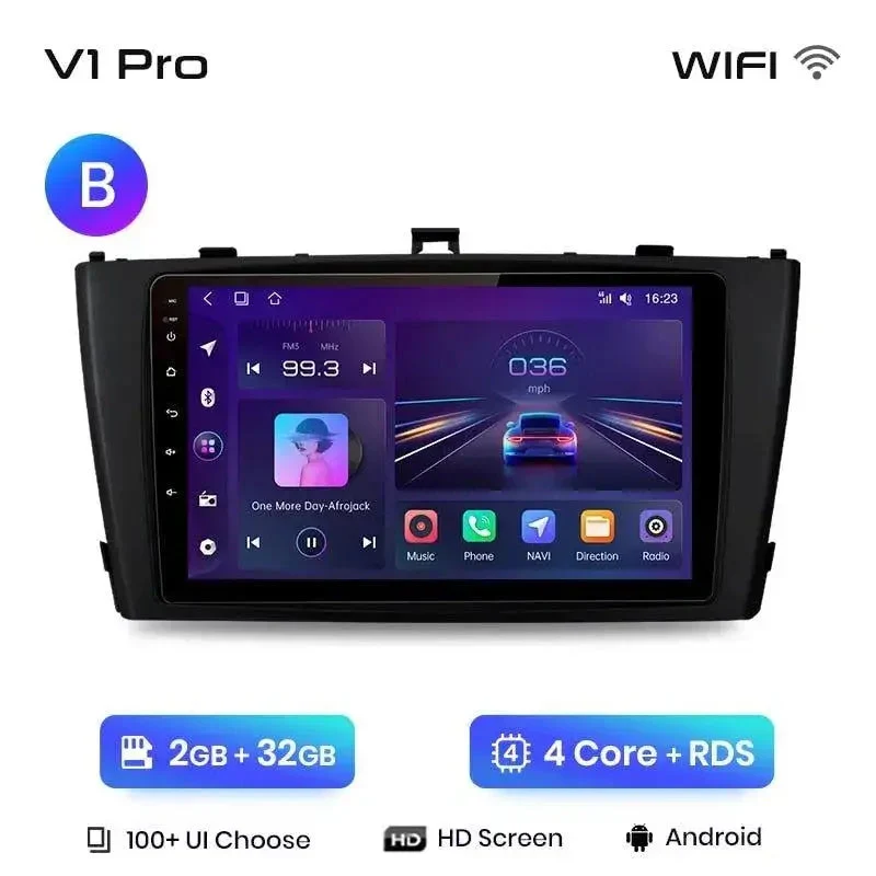 Radio Android do Toyota Avensis T27 (2008-2015) CarPlay Android Auto 4G WiFi GPS DSP