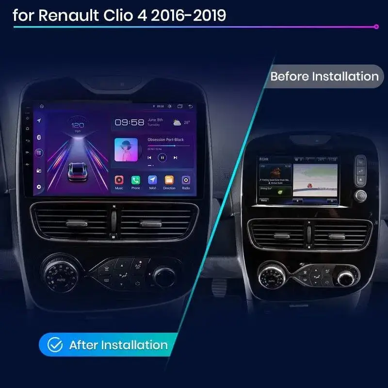 Radio Android do Renault Clio IV (2016-2019) CarPlay Android Auto 4G WiFi GPS DSP