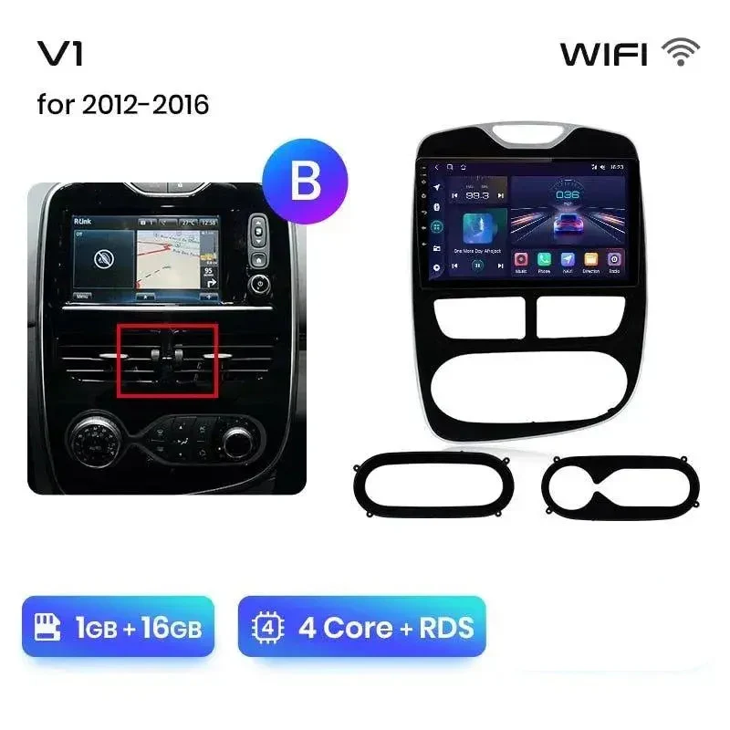 Radio Android do Renault Clio IV (2016-2019) CarPlay Android Auto 4G WiFi GPS DSP