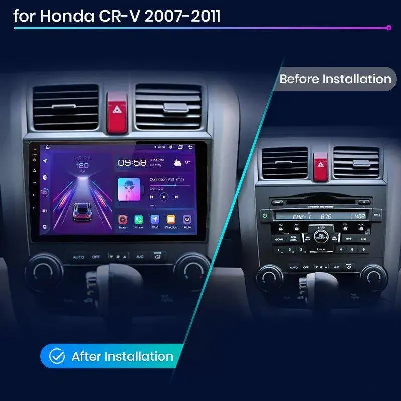 Radio Android do Honda CR-V III (2007-2011) CarPlay Android Auto 4G WiFi GPS DSP