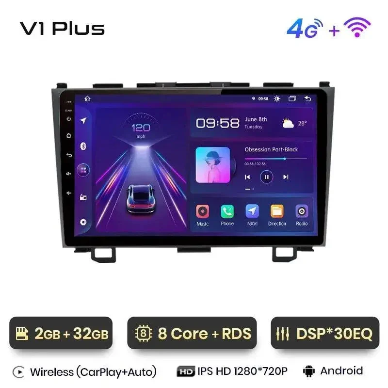 Radio Android do Honda CR-V III (2007-2011) CarPlay Android Auto 4G WiFi GPS DSP