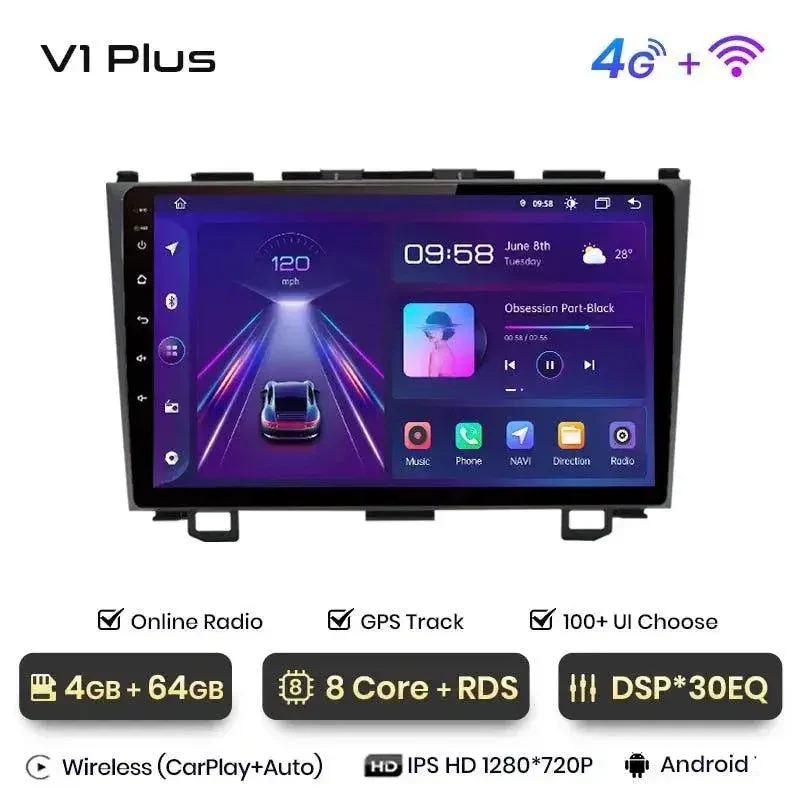 Radio Android do Honda CR-V III (2007-2011) CarPlay Android Auto 4G WiFi GPS DSP