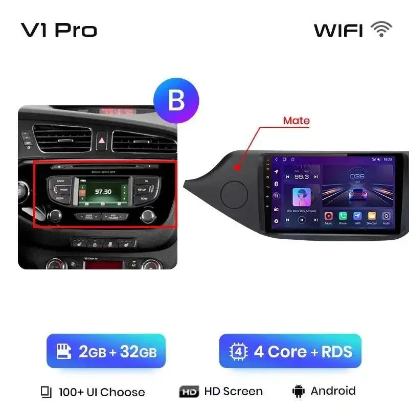 Radio Android do KIA Ceed (2012-2018) CarPlay Android Auto 4G WiFi GPS DSP