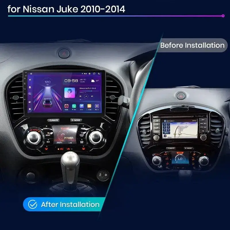 Radio Android do Nissan Juke (2010-2014) CarPlay Android Auto 4G WiFi GPS DSP