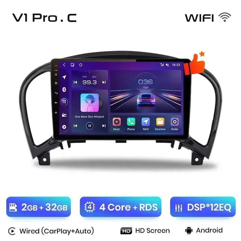 Radio Android do Nissan Juke (2010-2014) CarPlay Android Auto 4G WiFi GPS DSP