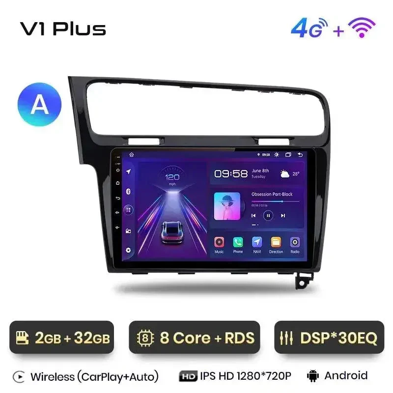 Radio Android do Volkswagen VW Golf 7 (VII) (2013-2017) CarPlay Android Auto 4G WiFi GPS DSP