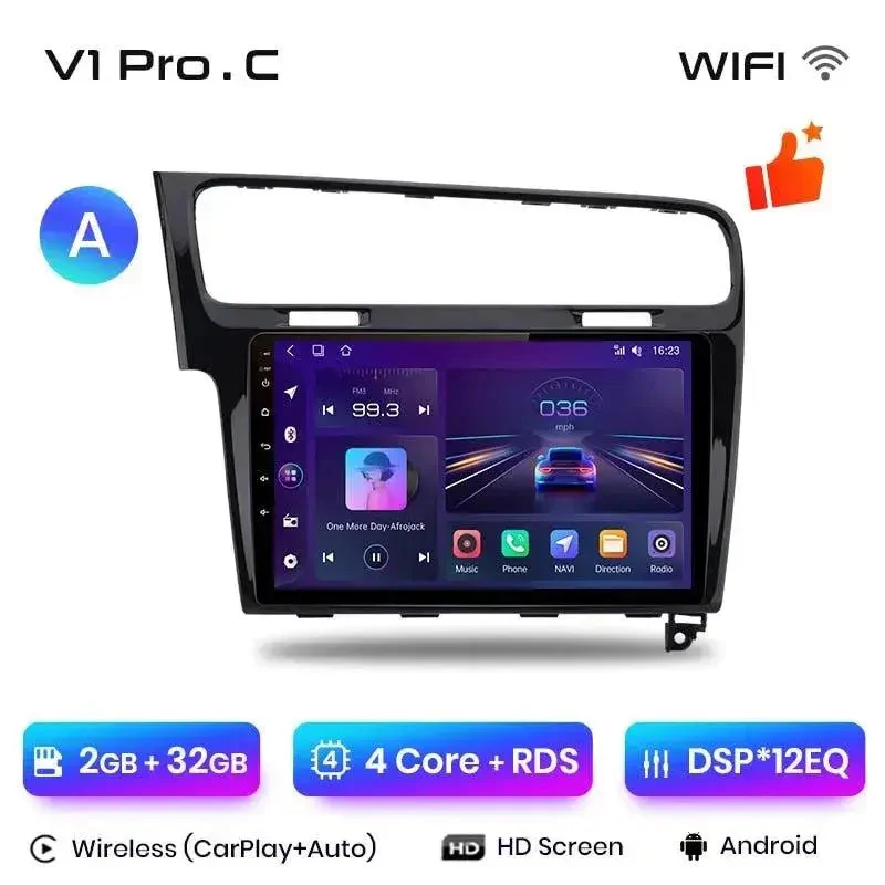 Radio Android do Volkswagen VW Golf 7 (VII) (2013-2017) CarPlay Android Auto 4G WiFi GPS DSP