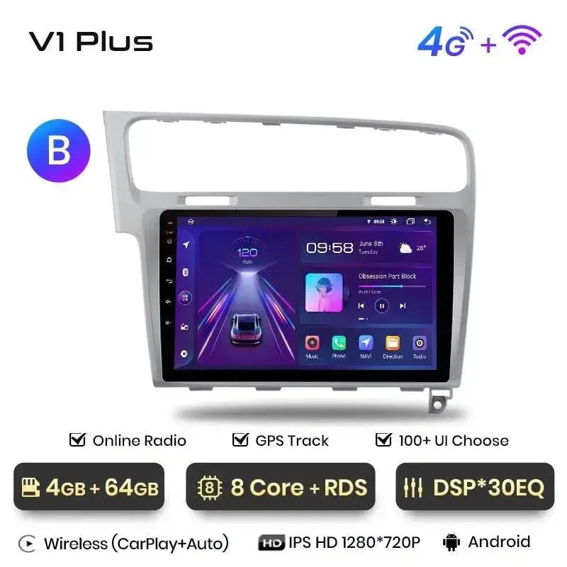 Radio Android do Volkswagen VW Golf 7 (VII) (2013-2017) CarPlay Android Auto 4G WiFi GPS DSP