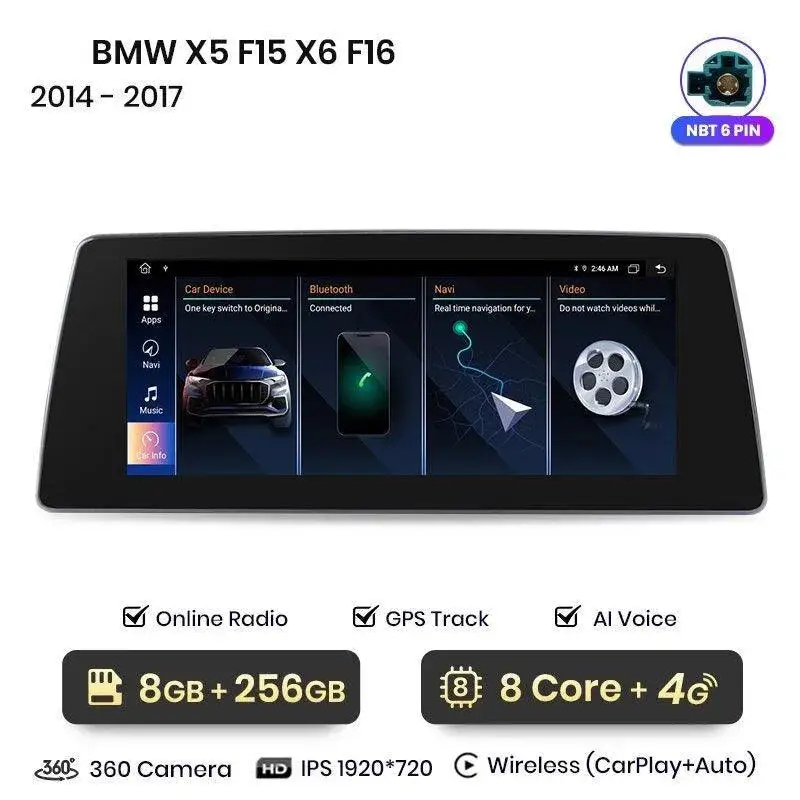 Radio Android do BMW X5 F15 X6 F16 Dedykowany (2014-2017) CarPlay Android Auto 4G WiFi GPS DSP Ekran